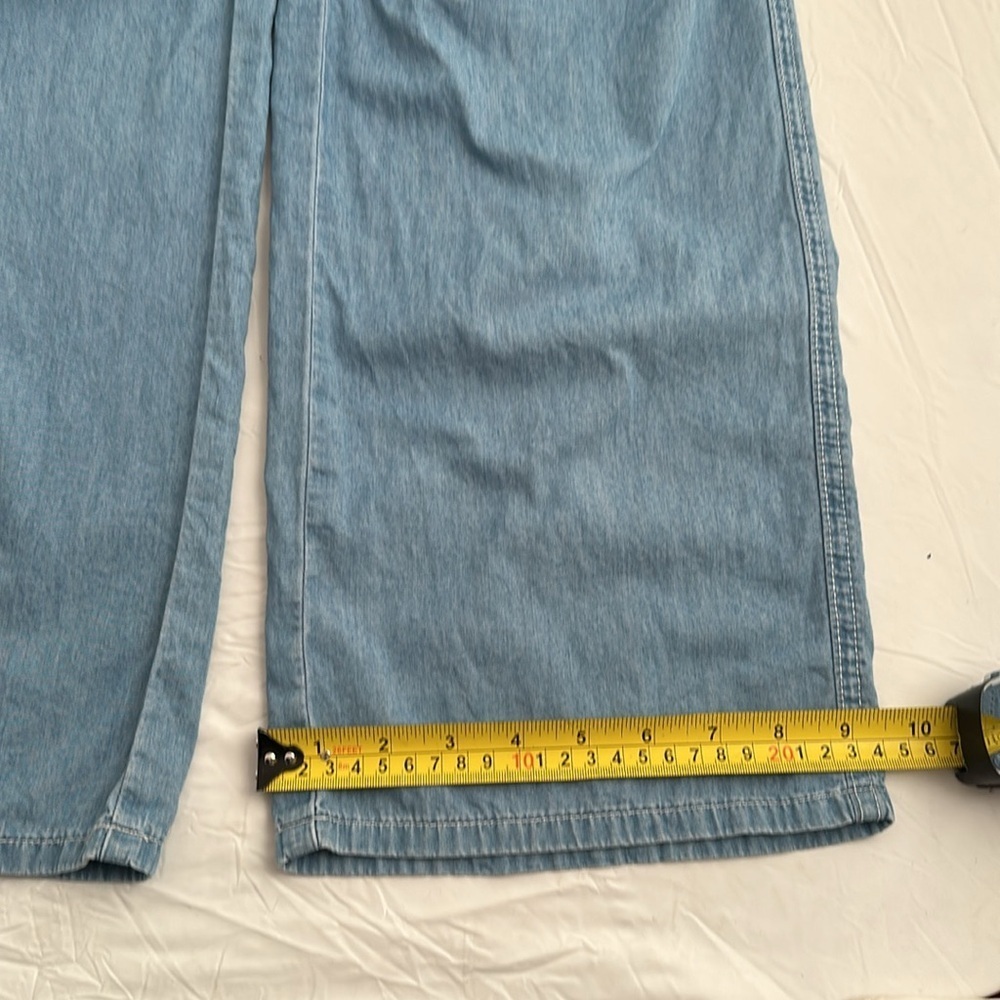 United Colors of Benetton light blue chambray high waisted cargo pants - Picture 12 of 15